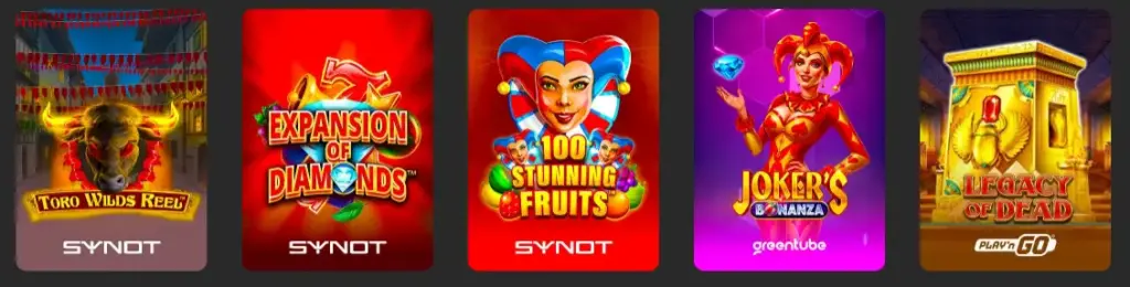 Auswahl an Spielautomaten – verschiedene Themen, Jackpots und neue Releases